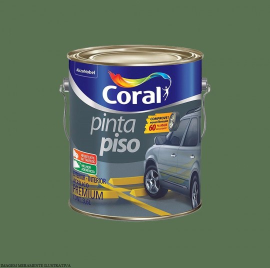 Tinta Pinta Piso Acríica Premium Verde 3,6 Litros Coral