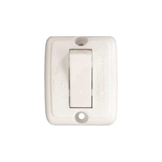 Interruptor de Sobrepor 1063 B Simples 10A  Branco Lorenzetti