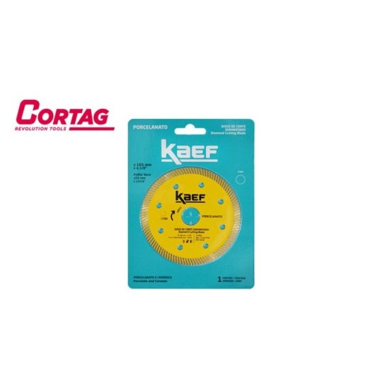 DISCO DIAMANTADO TURBO PORCELANATO KAEF | 61682 | 105mm | CORTAG