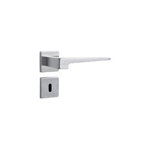 FECHADURA EXTERNA | ROSETA QUADRADA CROMADA | ALAVANCA | 3200 | STAM