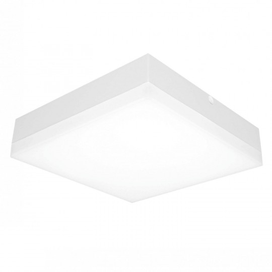 Plafon Clean LED Quadrado 15W 22 cm (Autovolt) Policarbonato Branco 6500K Taschibra