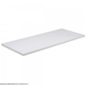 Prateleira Branca com Suporte Plástico Branco 80x20x1,5 cm Concept Prat-K