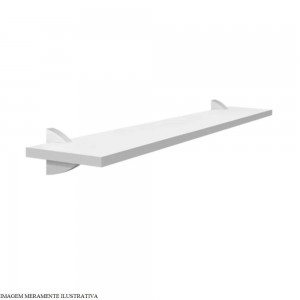 Prateleira Concept Branca com Suporte Plástico Branco 25x60x1,5 cm Prat-K