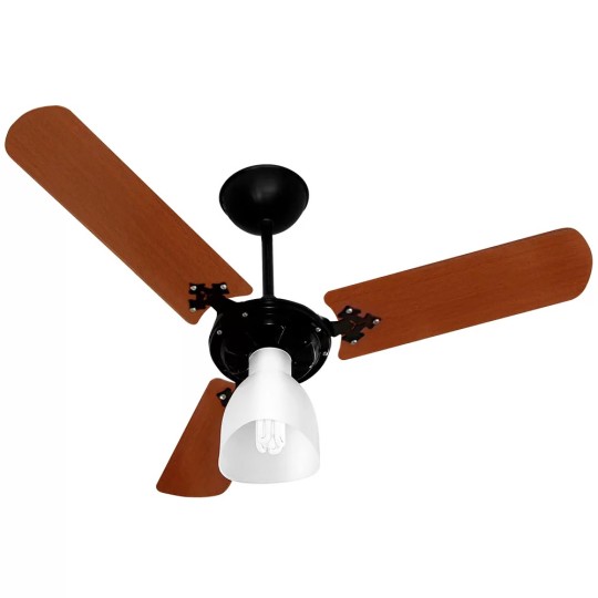 VENTILADOR DE TETO | NEW DELTA LIGHT | 3 PAS | MADEIRA | 220V | PRETO | VENTI-DELTA