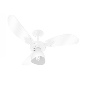 VENTILADOR DE TETO | NEW CRISTAL LIGHT | 3 PAS | PC 220V | BRANCO | VENTI-DELTA