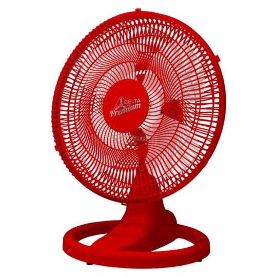 VENTILADOR DE MESA-PAREDE | OSCILANTE PREMIUM BIVOLT | 50cm | VERMELHO | VENTI-DELTA DE 4