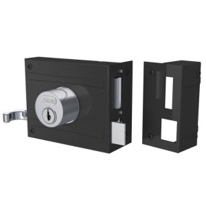 FECHADURA PARA PORTAO | ESPELHO PRETO FOSCO SOBREPOR | 701/100 | STAM