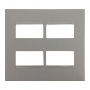 Placa com 4 Postos Horizontais (2+2 separados)  Pial Plus + para Caixa 4x4 Cinza  Pial Legrand