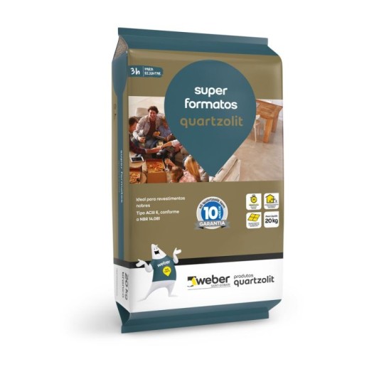 ARGAMASSA SUPER FORMATOS | 20kg | BRANCO | QUARTZOLIT