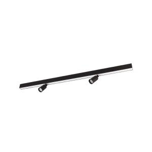 LUMINARIA LED | SPIRE | LINEAR | 40w | 3000K | SOBREPOR | + 2 SPOT MR11 | PRETO FOSCO | TASCHIBRA