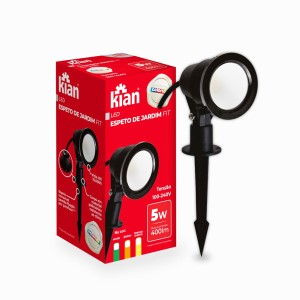 ESPETO LED | JARDIM FIT | 5W | PRETO-AMBAR | KIAN