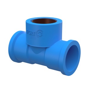 TE 90 SOLDAVEL COM BUCHA DE LATAO E REDUCAO | 25x1/2 | AZUL | TIGRE