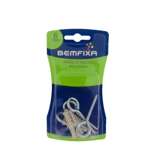 PITAO ZINCADO COM BUCHA | 3.3x53 | 06mm | BEMFIXA
