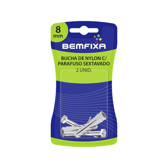 PARAFUSO ROSCA SOBERBA + BUCHA | 08mm | BEMFIXA