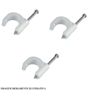 FIXA CABO COAXIAL | 08mm | BRANCO | BEMFIXA