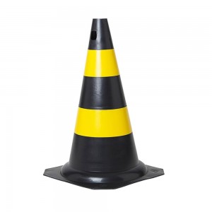 Cone de Segurança Plástico Preto/Amarelo  75cm