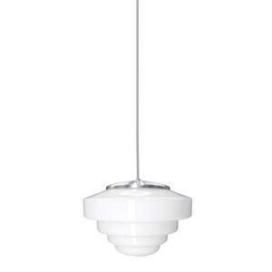 PENDENTE VIENA 300 | 22.6x30 | 1xE-27 | ALUMINIO ESCOVADO-DER | BRANCO | TASCHIBRA