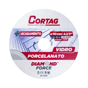 DISCO CORTE | DIAM P/PORCELANATO/VIDRO | 110mm | CORTAG