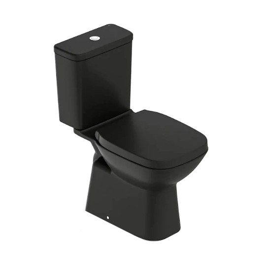 KIT BACIA C/ CAIXA 3/6L + ASSENTO SOFT CLOSE E ACESSORIOS | DEBBA | BLACK MATTE | ROCA