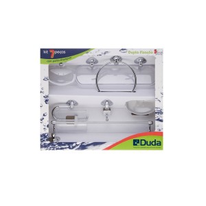 KIT ACESSORIO 7 PECAS | GENEBRA | CROMADO CRISTAL | DUDA