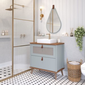 ARMARIO | VENETO | BANHEIRO | 80cm | PISTACHE/FREIJO | MGM