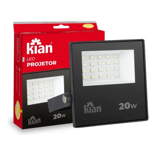 REFLETOR LED | 14464 | 20W | 3.0K | BIV | PRETO | KIAN
