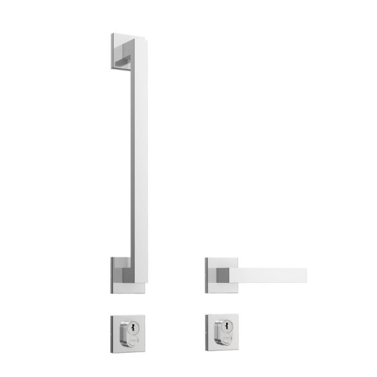 FECHADURA EXTERNA | ESPELHO INOX | RQ2 | HOME IX30 | PUXADOR MAQ55 | CIL.68mm | STAM