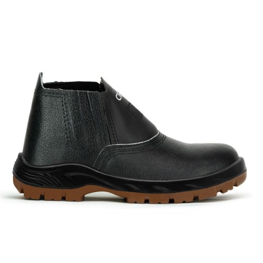 BOTINA COURO | ELASTICO FLEXIVEL | N.45 | BICO PVC | CA40043 | CRIVAL