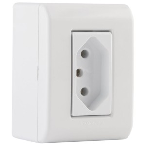 CONJ 1 TOMADA SOBREPOR | 2P+T | 10A/250v | BRANCO | TRAMONTINA