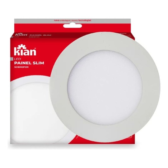 PAINEL LED SLIM | 15723 | SOBREPOR REDONDO | 6W | 6.0K | KIAN