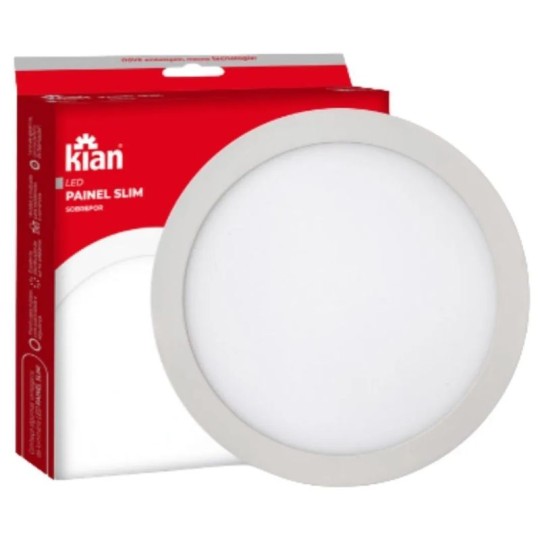 PAINEL LED SLIM | 10408 | SOBREPOR REDONDO | 24W | 3.0K | KIAN