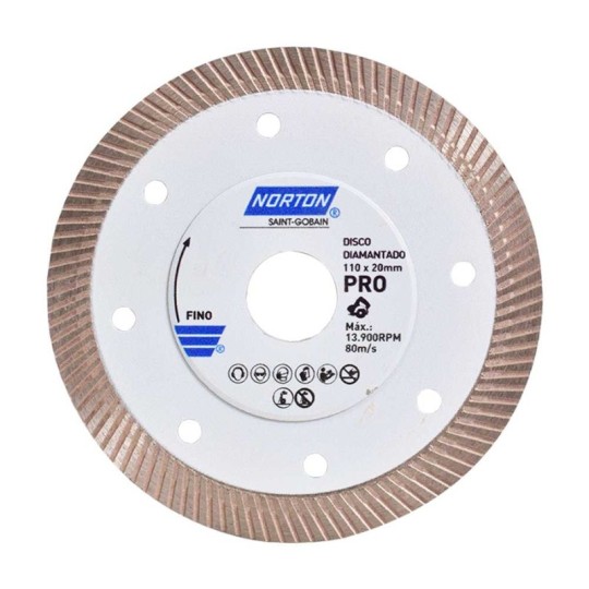 DISCO CORTE | DIAM P/PORCELANATO PRO | 110mm | NORTON