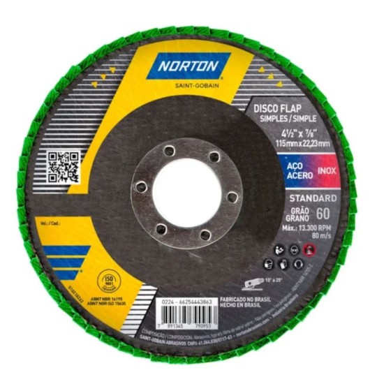 DISCO DESBASTE | FLAP 060 | 115x22.23 | NORTON