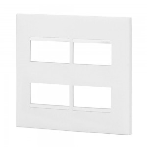 Placa com 4 Postos Horizontais ( 2+2 separados )  Pial Plus + para Caixa 4x4 Branco Pial Legrand