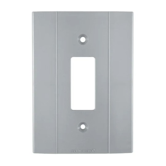 TAMPA | 4x2 | 1 POSTO VERTICAL | TERMOPLASTICO PLASTIBOX | CINZA ESCURO | TRAMONTINA