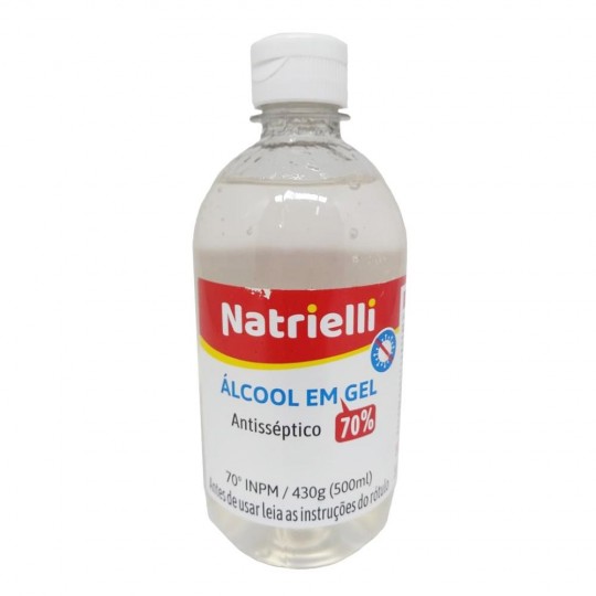 Álcool em Gel 70% Antisséptico 500ml - Natrielli