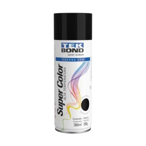 SPRAY SUPER COLOR | 350ml | PRETO FO A. TEMPERATURA | TEKBOND