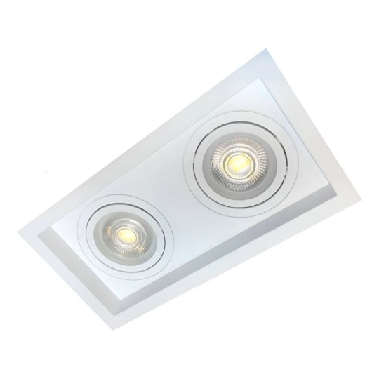 SPOT | 81011/2 | EMBUTIR P/2 LAP. PAR20 RECUADO QUAD. DUPLO | BRANCO | CLICK INJET