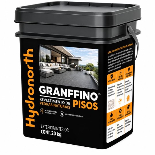 TEXTURA PISO GRANFFINO | PEDRAS NATURAIS | CZ CLARO | 20kg | HYDRONORTH