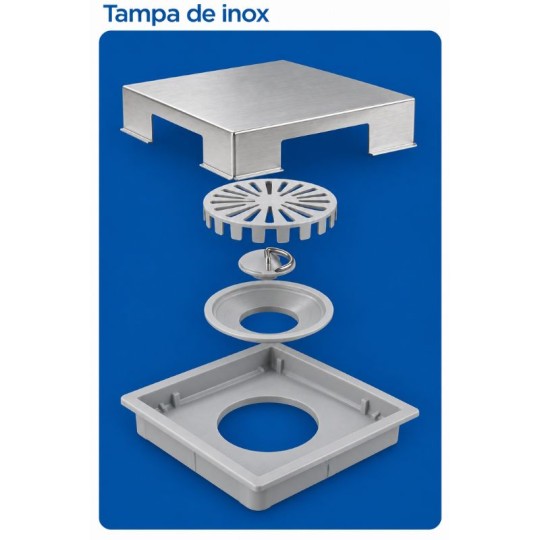RALO QUADRATA | BASE ABS | 15x15 | TAMPA INOX 304 | SELMETAL