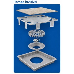 RALO QUADRATA | BASE ABS | 15x15 | TAMPA INVISIVEL | SELMETAL