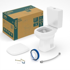 CITY | KIT | BACIA C/CX 3/6 L+ASSENTO+ACESS | BRANCO | ROCA