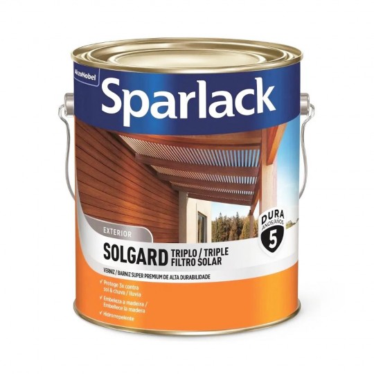 Verniz Premium Sparlack Triplo Filtro Solar Acetinado 3.6 Litros Incolor Coral/Sparlack