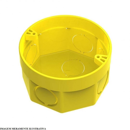 Caixa de Luz TigreFlex 3x3 Octogonal com Anel Deslizante Amarela Tigre