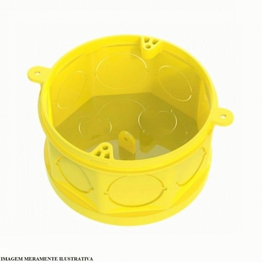 Caixa de Luz TigreFlex 4x4 Octogonal com Fundo Móvel Amarela Tigre