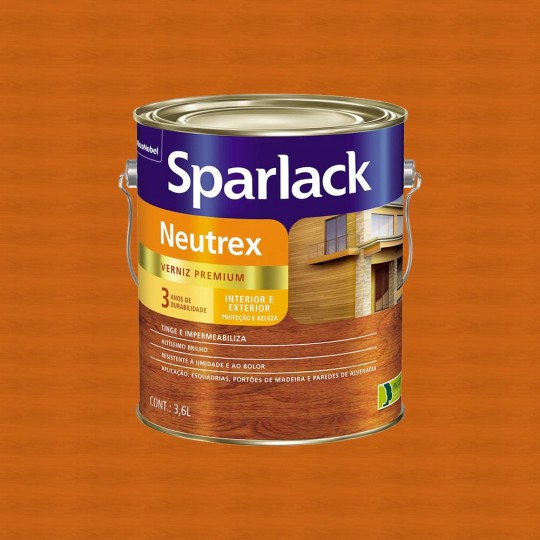 Verniz Sparlack Neutrex Brilhante 3.6 Litros Castanho Avermelhado Coral/Sparlack
