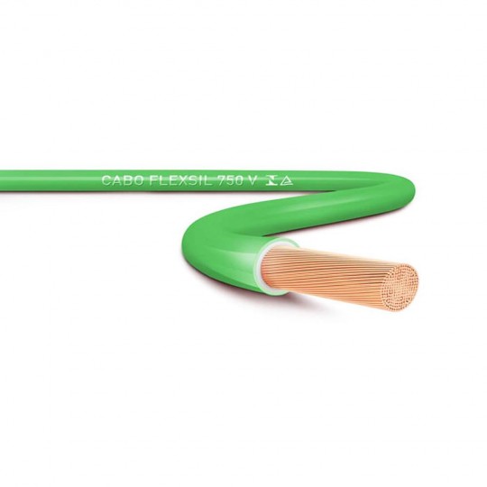 Rolo Cabinho 2,5mm Flexsil com 10m Verde Sil