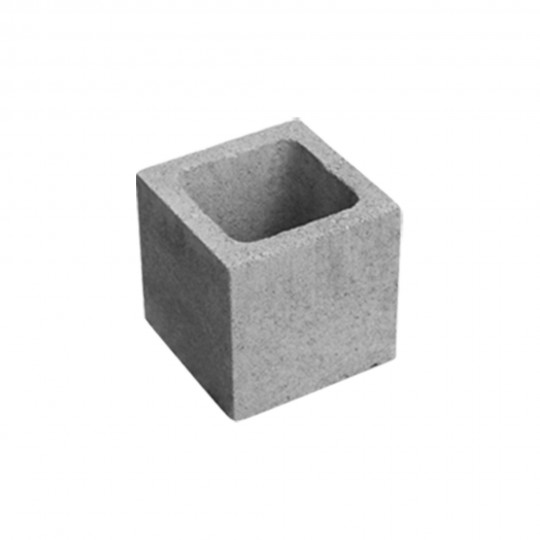 Artefato de Concreto 1/2 Bloco Estrutural sem Fundo 19x19x19 cm Pedrinco