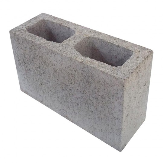 Artefato de Concreto Bloco Estrutural sem Fundo 19x19x39 cm Pedrinco