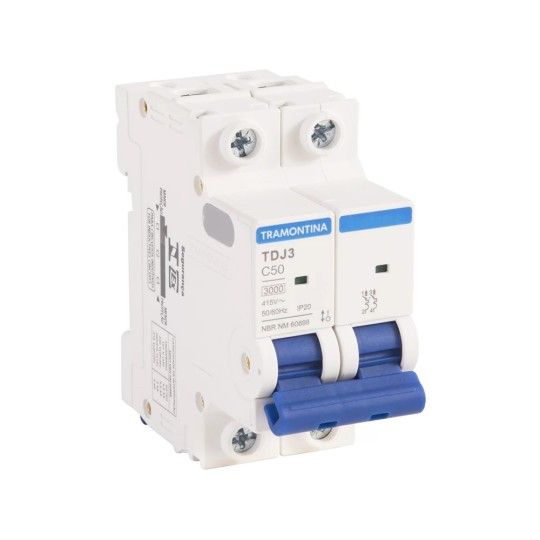 MINIDISJUNTOR BIPOLAR | TDJ3-2C50 | 2P | 50A | 3KA | TRAMONTINA